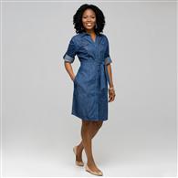 Belted Shirt Dress x0084, Dark Stone, medium