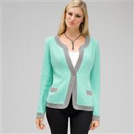 Crew Neck Cardigan x0051, Icy Mint, medium