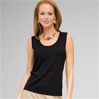 Scoop Neck Shell x0011, Black, medium
