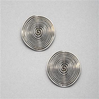 Silver Button Earrings x0026, Silver Ox, large