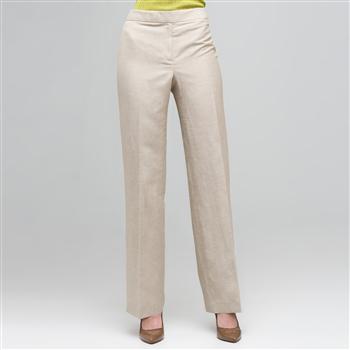 Washable Linen Classic Yoke Pant x0081, Stone and White, large