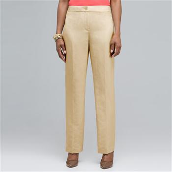 Washable Linen Slim Pant x0062, Reed, large