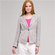 Textured 1 Button Jacket x0081, Ink Multi, medium