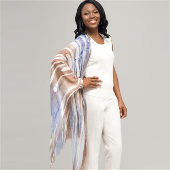 Striped Multi Colour Scarf, , large