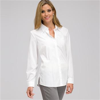 Button Down Tunic x0019, White, large