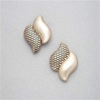 Gold Button Earring x0091, Gold, large