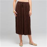 Long Crinkle Skirt x0044, earth brown, medium