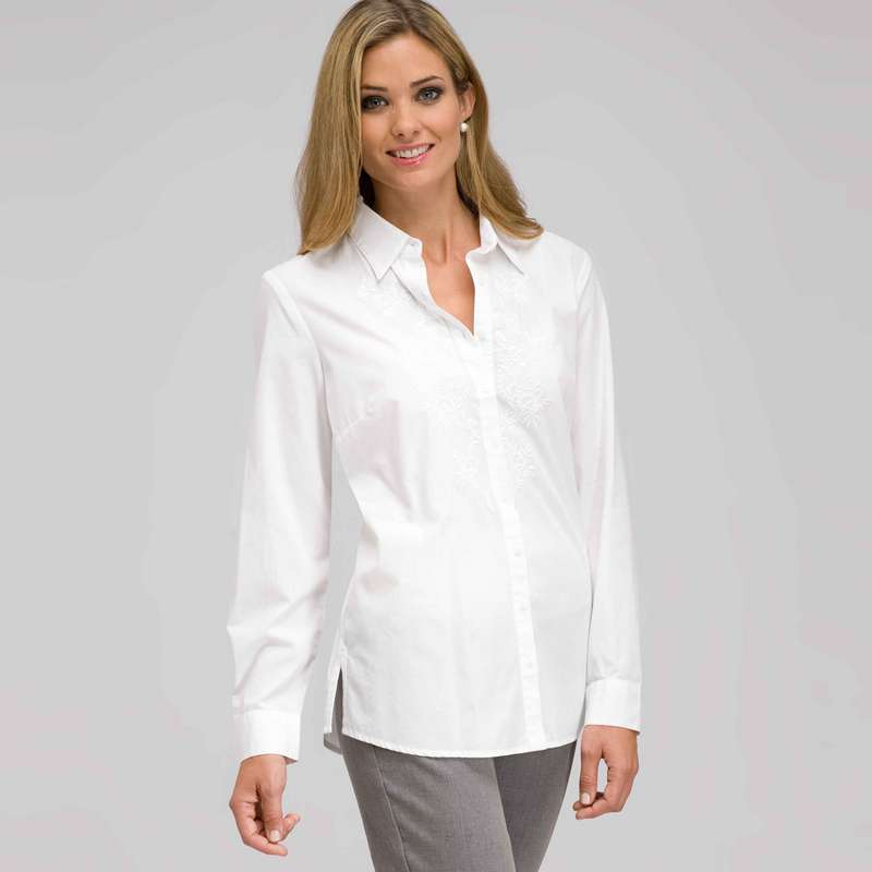 Button Down Tunic, White, large image number 0